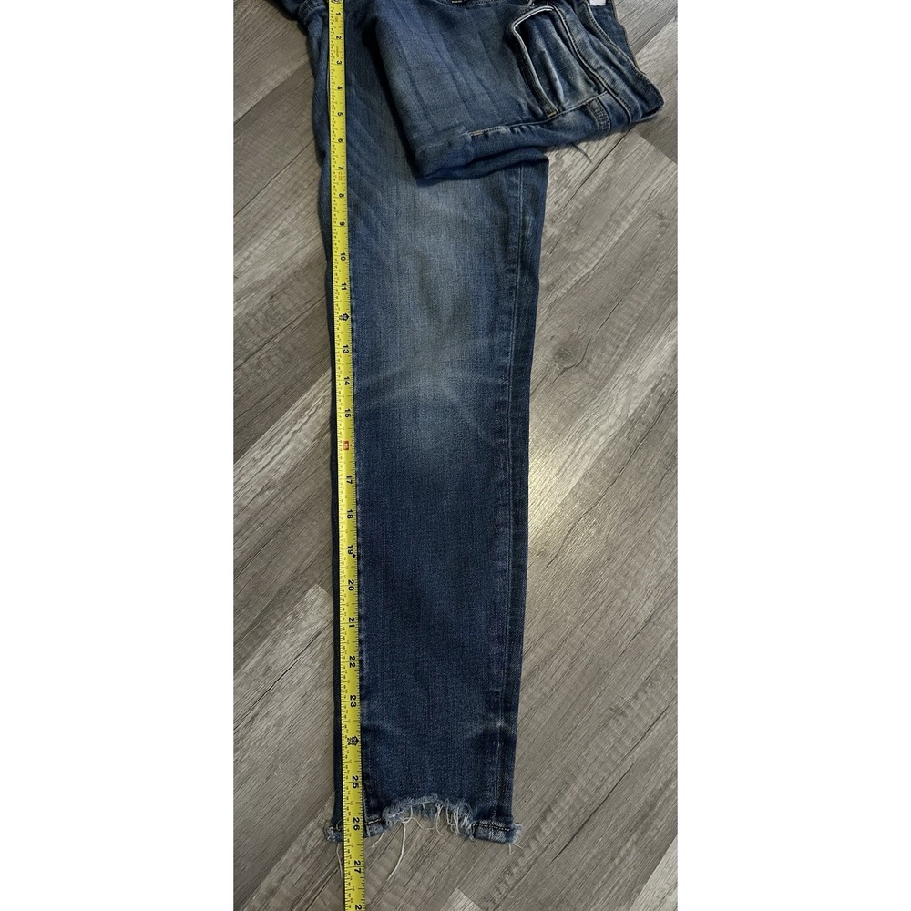 Flying Monkey Women's Jeans 26 Blue Distressed Stretch Mid Rise Fray Hem‎ Skinny - Picture 8 of 12